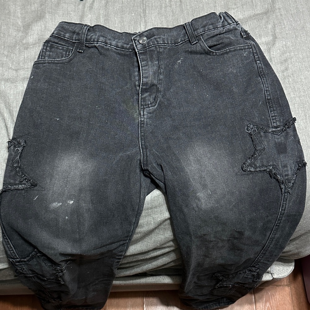 Men's Black Distressed Jeans